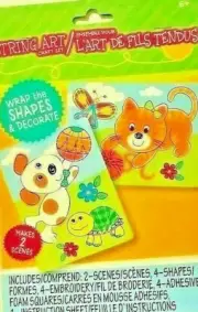 Dogs & Cats String Art Activity Kit Easy Shapes Kid Friendly No Nails Needed 6+