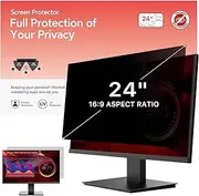 BERSEM 2 Pack 24 inch Removable Computer Privacy Screen Filter for 16:9 Ratio Monitor, Anti-Spy, Anti-Glare, Anti-Scratch, UV-Blocking