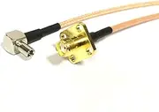 ROBAUN SMA Female Panle/RP Jack Flange to TS9 Male Right Angle RG316 Pigtail Cable 30/50/100cm for Modem(SMA Female,50cm)