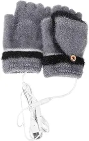 [Baluue] 1 Pair USB Dual Sided Heated Gloves for Winter Soft Thermal Hand Warmers with Design Convenient USB Charging for Outdoor Activities and Riding Sleek