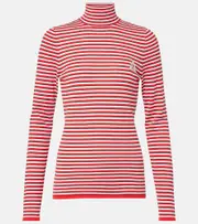 [The Upside] The Upside Raie striped cotton turtleneck top AU 8 red