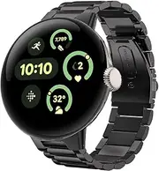 [Lamshaw] Compatible with Pixel Watch 3 45mm bands, Quick Release Stainless Steel Metal Replacement Straps Compatible with Pixel Watch 3 41mm, 45mm, 3XL / Pixel Watch 2, 1 Watch