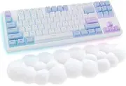 Cloud Keyboard Wrist Rest, Soft Leather Memory Foam Wrist Support/Cushion for Pain Relief, Ergonomic Cute Computer Palm Rest for PC Gaming/Laptop/Hand Pad/Cute Desk/Mac (Cloud-White)