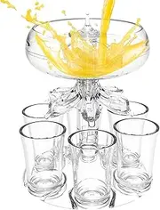 Party Drink Shot Dispenser - 6 Shots Liquor Cocktail Dispenser,Cocktail Dispenser, 6 Shots Party Drink Dispenser, Shot Glass Holder Beverage Dispenser