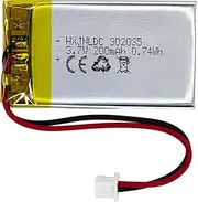 DC 3.7V 200mAh 302035 Rechargeable Lithium Polymer Battery, Suitable for DIY 3.7-5V Electronic Products with Built-in 2-Wire Battery Replacement and LED Lights