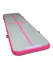 [Everfit] Inflatable Air Track Mat Gymnastic Tumbling 3m x 100cm Pink & Grey
