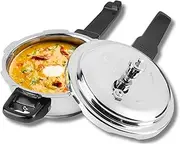 Vinod Stainless Steel Pressure Cooker 3.5 Liters, Multi-Use as Deep Fry Pan, Sandwich Bottom, Induction Compatible, ISI & CE Certified,