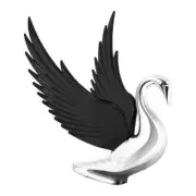 GRAND GENERAL GGA 48053 CHROME DIE-CAST WINDRIDER SWAN HOOD ORNANENT WITH BLACK