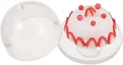 BRIGHTFUFU 1 Set Realistic Artificial Dessert Miniature Cake with Transparent Cover Mini Food Toy for Scene Decoration Simulation Cake Model Dollhouse Kitchen Accessories