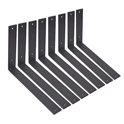 Shelf Brackets L Brackets for Shelves Heavy Duty 12 Inch frostblack-8 packs