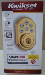 Kwikset 99090-001 SmartCode Touchpad Electronic SmartKey Deadbolt Polished Brass