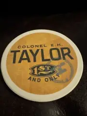 NEW COLONEL EH TAYLOR KENTUCKY BOURBON WHISKEY CERAMIC CORK BAR GLASS COASTER
