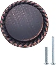 Amazon Basics Round Braided Cabinet Knob, 1.25-inch Diameter, Oil Rubbed Bronze, 25-Pack