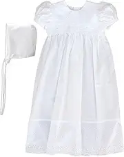 [Little Things Mean A Lot] 100% Cotton Dress Christening Gown Baptism Gown with Lace Border