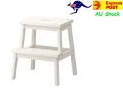 IKEA BEKV WHITE Solid Aspen Wooden Step Stool Ladder Chair Garage