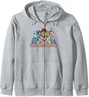 [DC Comics] Justice League Vintage Rainbow Heroes Zip Hoodie