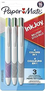 Paper Mate InkJoy Quatro Retractable Ballpoint Pens, Medium Point, Assorted, 3 Pack (1945905)