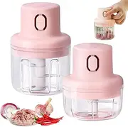 Skypicnic Wireless Food Chopper, Electric Garlic Chopper Cordless, Portable Rechargeable Mini Food Processor, with Container, for Meat, Onion, Chili, Spice, Fruit (mix)