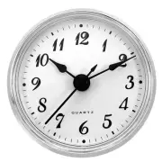2.8" 70mm Quartz Arabic Clock Insert, Fit 61mm/2.4", Silver/White, Style 12