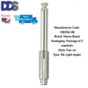 RA Mandrel - Contra-Angle, Pop-On. PACK OF 3 RA Mandrels (FAST SHIPPING)