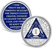 1 Year Sobriety Chip - Triplate AA Coin and Medal Sobriety Coin, Recovery Chips, Sober Anniversary Tokens, Sobriety Gifts, Alcoholics Anonymous, Recovery
