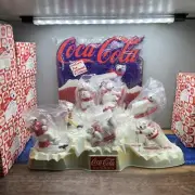 Vintage Coca Cola Polar Bear Store Display 1995 Eight 8 Ceramic Bears New
