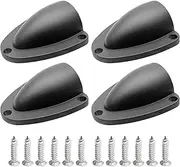 4pcs 3" Nylon Marine Wire Cable Vent Cover, Black Boat Transducer Wiring Cover Ventilation Cap Clamshell Vent Cover Wire Cable Hose Vent Cover for Boat Yacht Kayak with Installation Screws