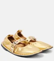[Stella McCartney] Stella McCartney Falabella metallic Mary Jane flats AU 4 gold