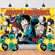Academia My Hero Party Supplies - 5x3FT Backdrop & Banner for Boys & Girls' Academia Theme Birthday Party Decoration
