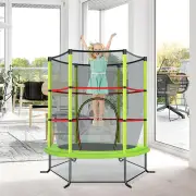 CostwayMini Kids Trampoline with Enclosure Net for Family Games Green