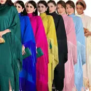 Vintage Abaya Women Muslim Kaftan Batwing Sleeve Caftan Loose Dresses Gown Arab