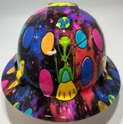New Full Brim Hard Hat Custom Hydro Dipped Alien Galaxy
