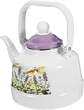 HOLIDYOYO Vintage Enamel Tea Kettle Decorative Teapot for Loose Tea Temperature Resistant Easy to Clean for Family Gatherings and Festive Occasions