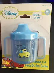 BNWT Disney Cars Blue Twin Handle Plastic Sippy Drink Trainer Cup 6+ Months