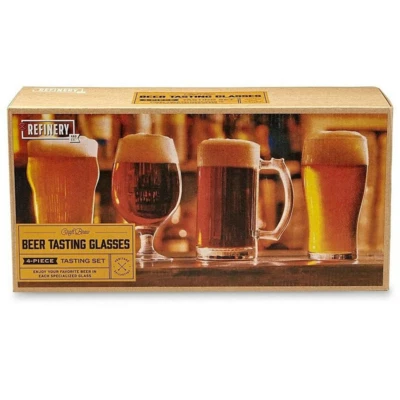 Craft Brew Beer Tasting Glasses 4 Piece Tasting Set