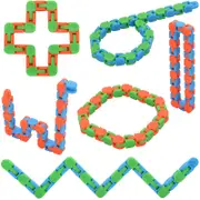 Catzon 6 Pack 24 Links Wacky Tracks Snap and Click Fidget Toys for Stress Relief Party Favours Random Color