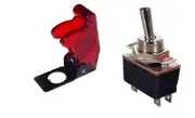 1 PC DPST (ON-ON) 4P STD TOGGLE SWITCH 4AMP@125V TRANS-RED FLIPCVR # DP9/66-5018