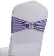 10pcs High-end Hotel Wedding Decoration、Backrest Flower Spandex Chair Ribbon、Chair Cover Elastic Strap(Purple)