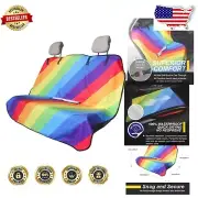 Rainbow Towel Back Seat Protector - Perfect for Kids and Pets, Easy Install