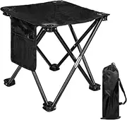 ReeMoo Camping Stool, Small Protable Folding Stool with Side Pocket and Storage Bag, Easy Folding and Storage, Folding Stool Suitable for Fishing, Travel, Beach, Picnic, Lawn Outdoor