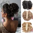 Blonde Claw Chignon False Hair Pieces Synthetic Hair Bun Messy Curly Hair Bun