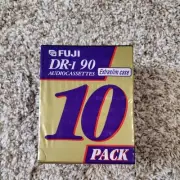 Audio Cassette Blank FUJI DR-I 90 Minute Tapes 10 Pack Type I Extraslim Case
