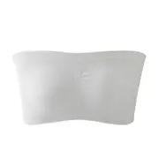 Strapless Bra Bandeau Tube Removable Padded Top Stretchy White M