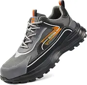 [ZHENSI] Steel Toe Cap Trainers Men Safety Trainers Lightweight Soft Bottom Comfortable Work Sneakers Construction Industrial Shoes