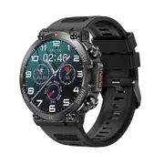 Military Smart Watch for Men(Answer /Make Call)Rugged Heart Rate Fitness Tracker black