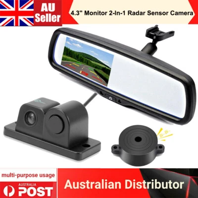 4.3"Car Mirror Monitor No1 Bracket+2-In-1 RearView Radar Sensor Reversing Camera