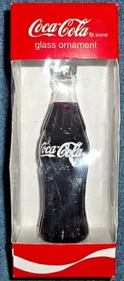 1998 COCA COLA BRAND 4 1/2" COKE BOTTLE GLASS CHRISTMAS ORNAMENT GC104 - NEW