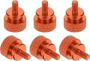 uxcell 6 Pcs 6#32 Knurled Thumb Screw Computer Case Threaded Hand Tighten Screws Aluminum Alloy for PC Case, Orange