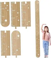 Wooden Growth Chart for Wall with Star-Shaped Hollows 64" Kids Growth Chart with Clear Scale 5 Section Easy Assembly for Home, Preschool, Kindergarten