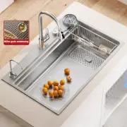 304 stainless steel Undermount Kitchen Sink Embossed Silver Large Single Bowl wi